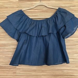 Off the shoulder denim top
